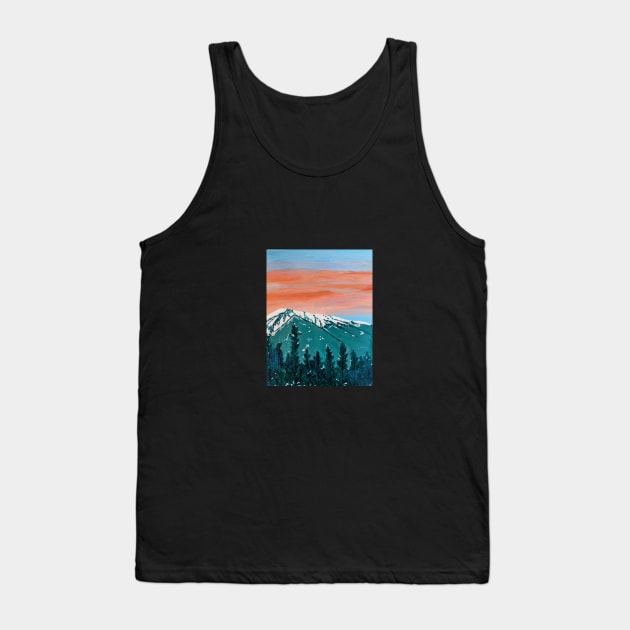 Snow Mountain Print Tank Top by PaintstopbyNandini